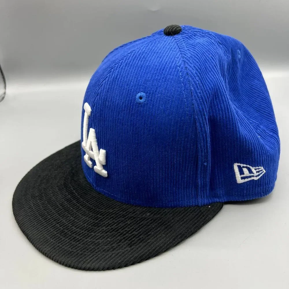Los Angeles LA Dodgers Hat Men‎ 7 5/8 Corduroy 59Fifty New Era Fitted Cap New